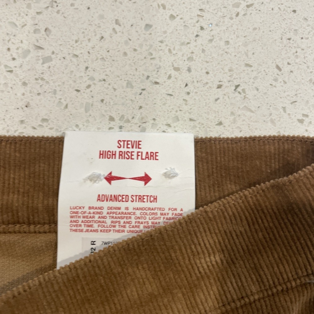 Lucky Brand STEVIE HIGH RISE FLARE Stretch Corduroy Pants Women's 14/32 NWT - Picture 3 of 6